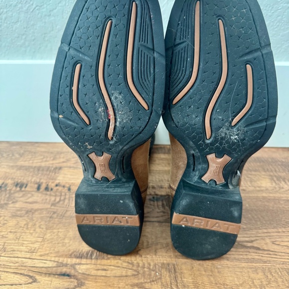 Ariat Sport Wide Square Toe Cowboy Boot Barley Brown Matte Black Size 11D 11 - Picture 8 of 8